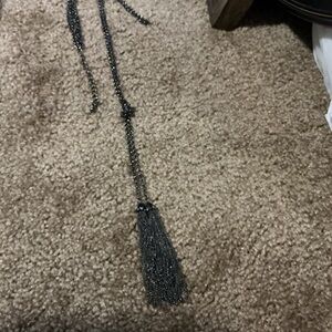 Elegant Silver Tassel Necklace